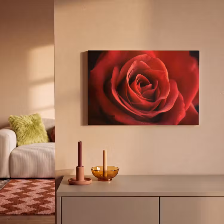 Canvas schilderij - Rood - Roos - Romantisch — 2