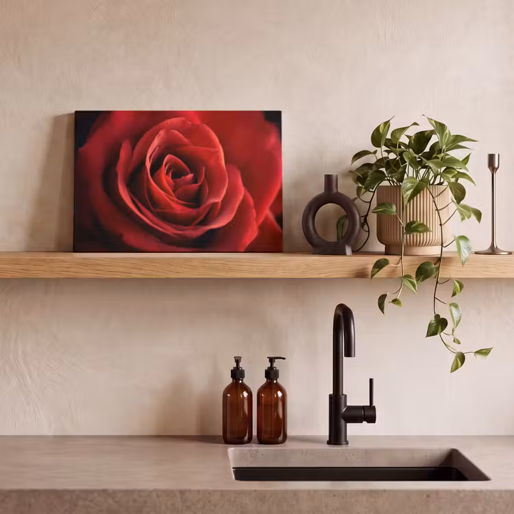 Canvas schilderij - Rood - Roos - Romantisch — 3