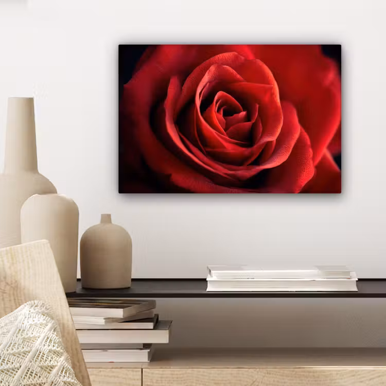 Canvas schilderij - Rood - Roos - Romantisch — 5