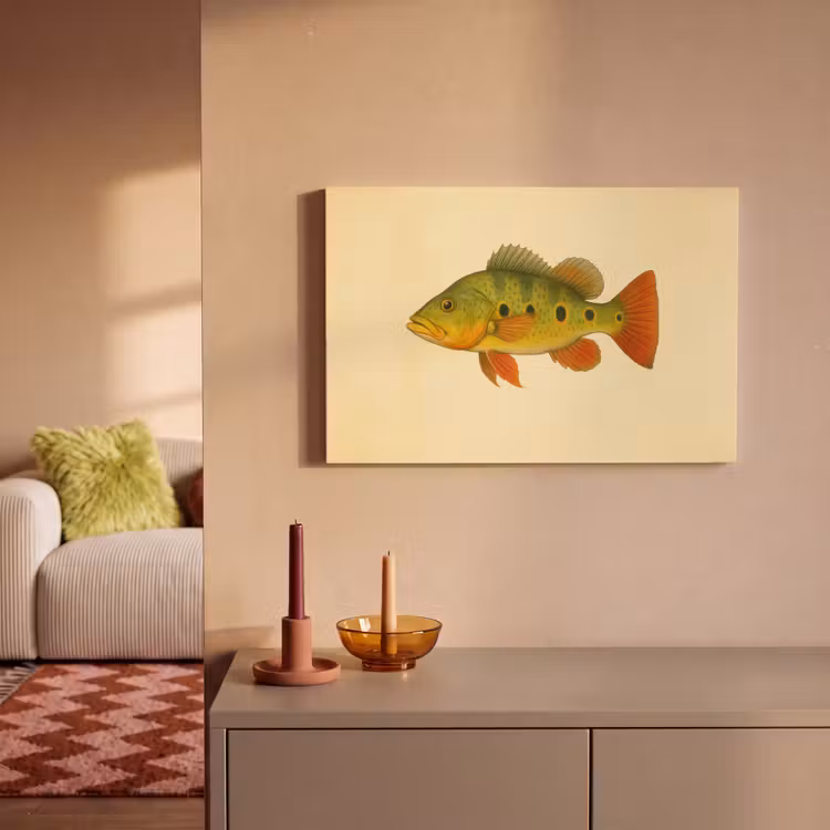 Canvas schilderij - Schubben - Vis - Groen - Illustratie — 2