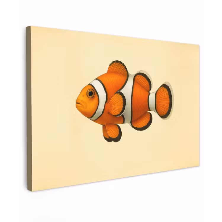 Canvas schilderij - Vis - Oranje - Strepen — 1