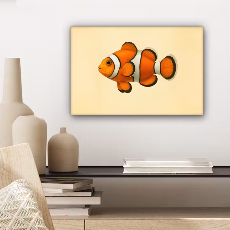 Canvas schilderij - Vis - Oranje - Strepen — 5