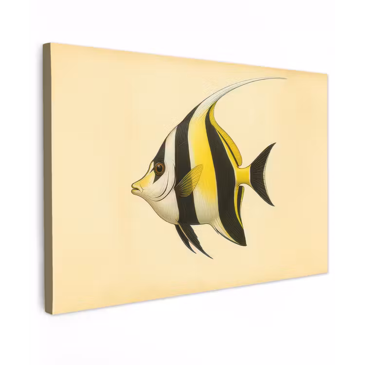 Canvas schilderij - Vis - Sierlijk - Rugvin - Geel — 1