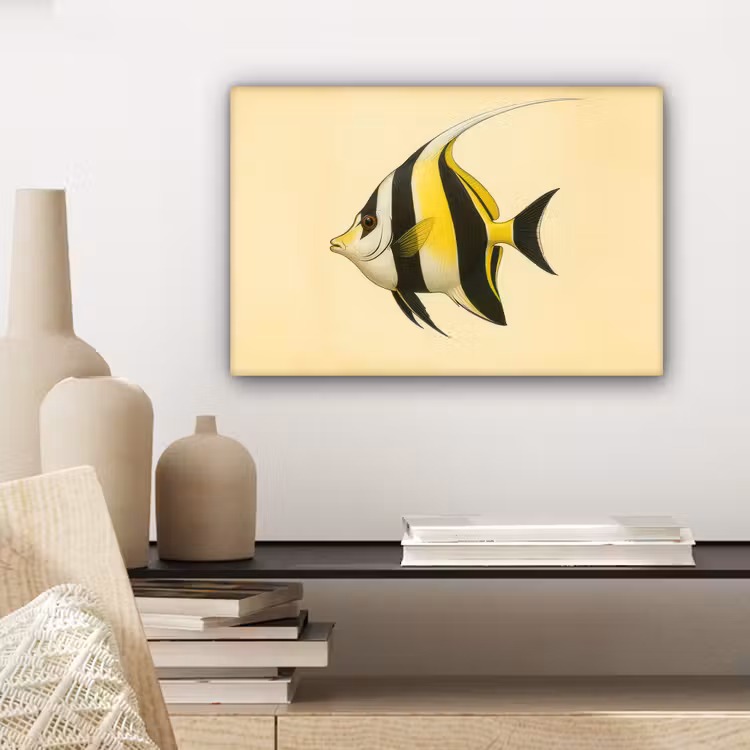 Canvas schilderij - Vis - Sierlijk - Rugvin - Geel — 5