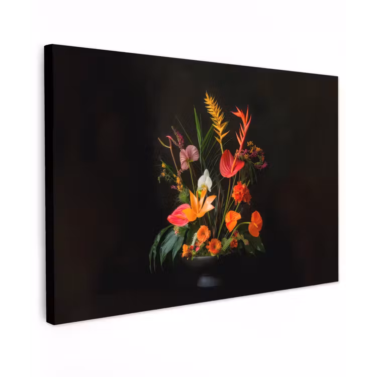 Canvas schilderij - Schaal - Boeket - Bloemen — 1