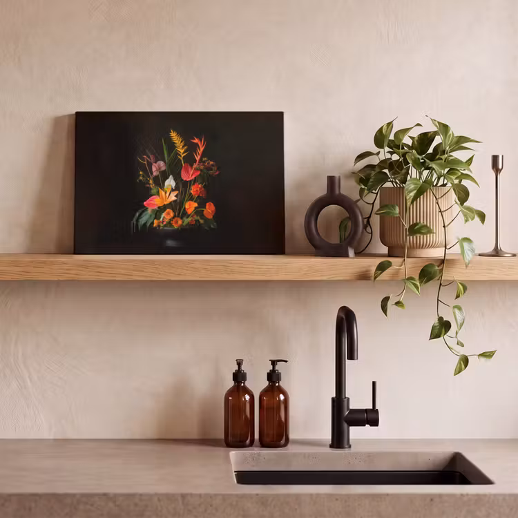 Canvas schilderij - Schaal - Boeket - Bloemen — 3