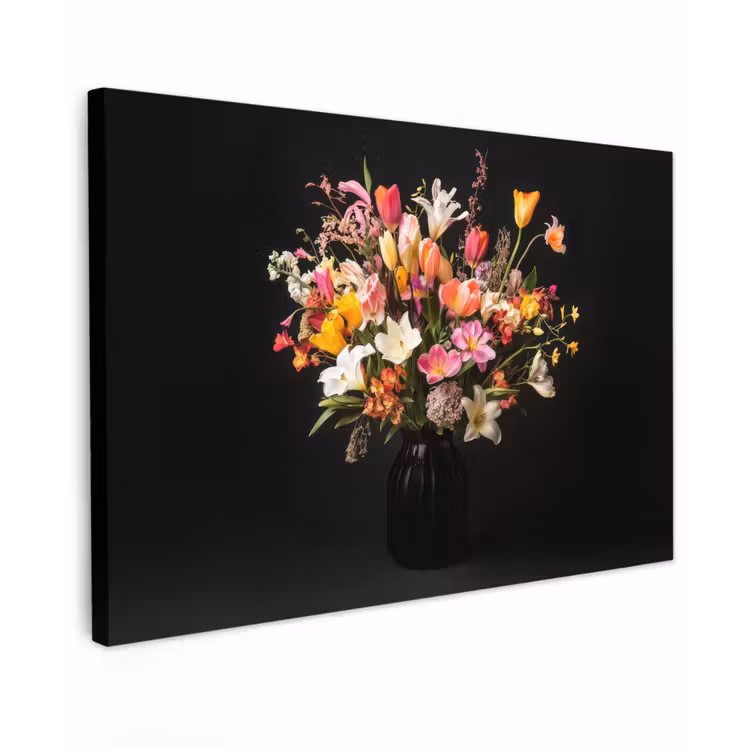 Canvas schilderij - Vaas - Bloemen - Tulpen — 1