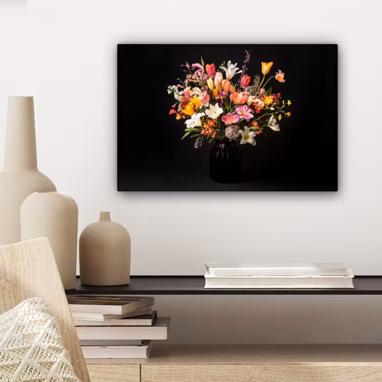 Canvas schilderij - Vaas - Bloemen - Tulpen — 5