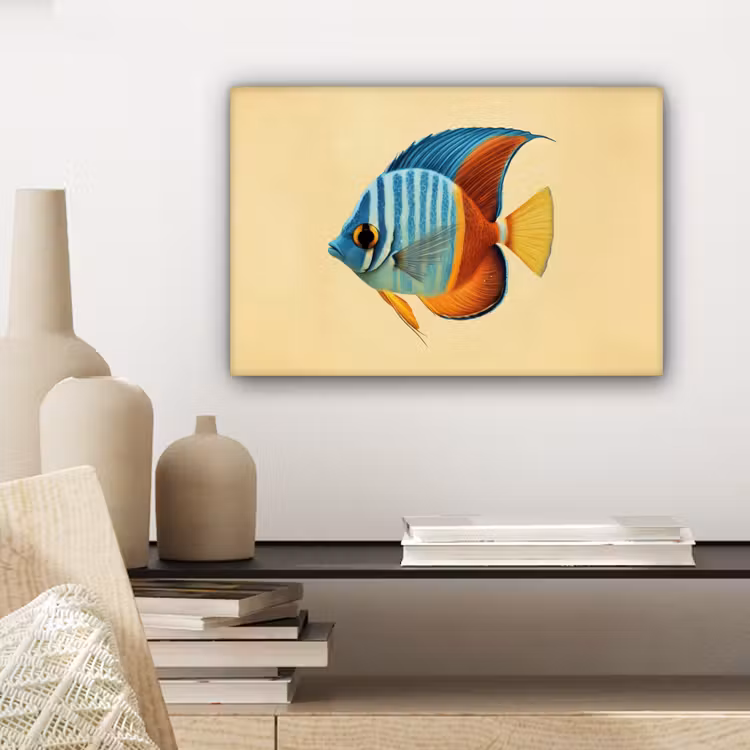 Canvas schilderij - Vis - Vinnen - Blauw - Ogen — 5