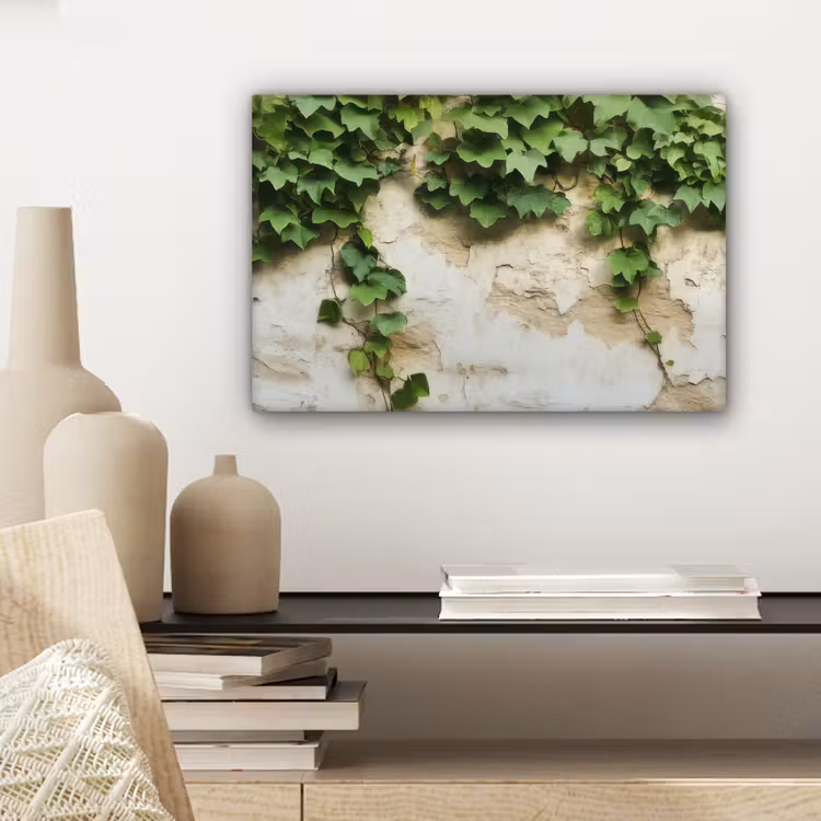 Canvas schilderij - Klimop - Muur - Groen — 5