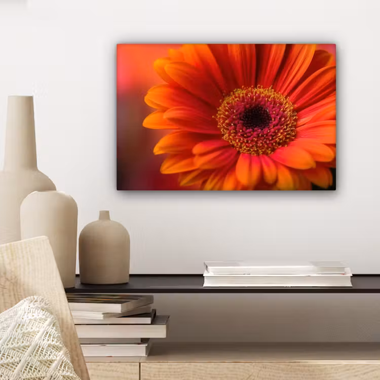 Canvas schilderij - Oranje - Gerbera - Intens — 5