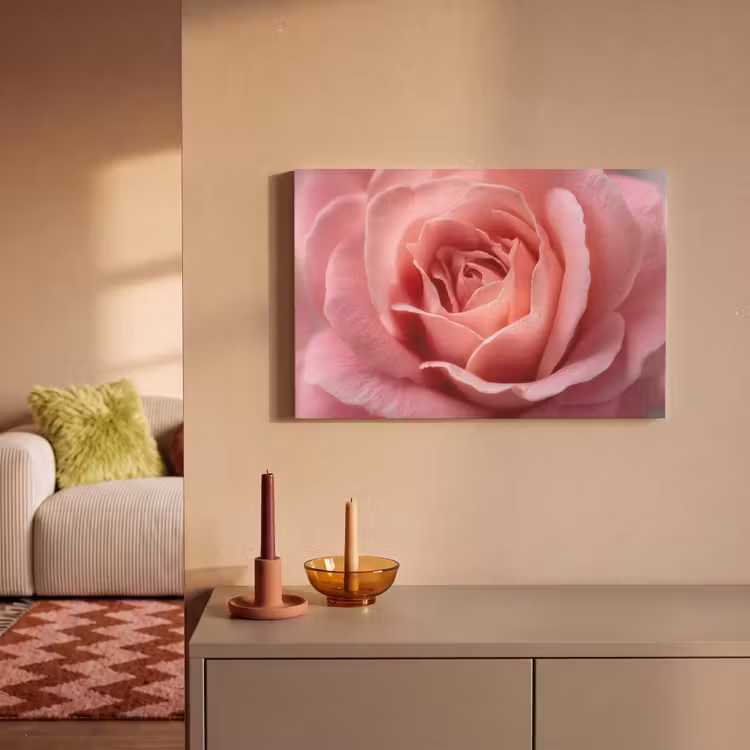 Canvas schilderij - Roze - Roos - Romantisch — 2