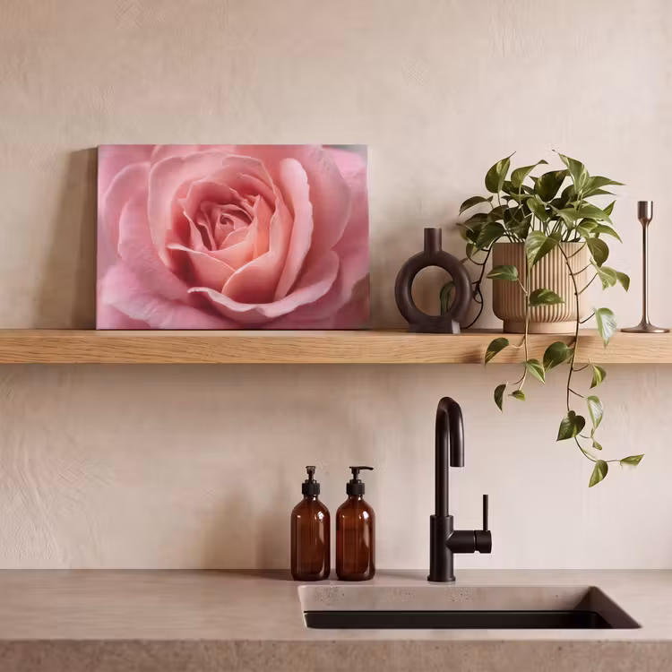 Canvas schilderij - Roze - Roos - Romantisch — 3