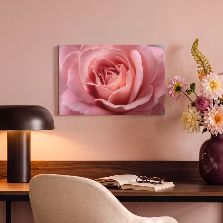Canvas schilderij - Roze - Roos - Romantisch — 4