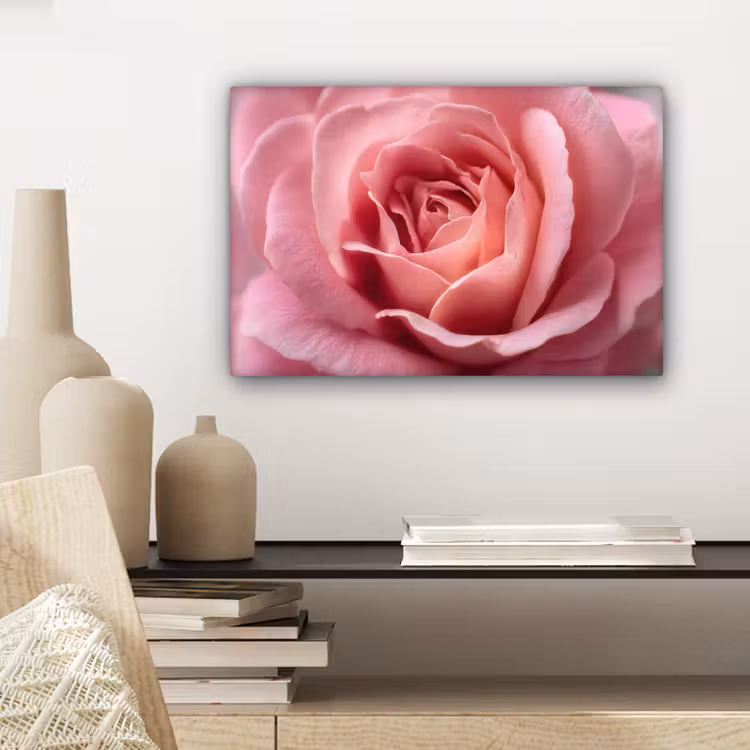 Canvas schilderij - Roze - Roos - Romantisch — 5