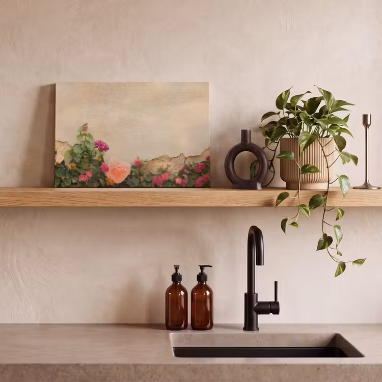 Canvas schilderij - Rozen - Muur - Vintage — 3