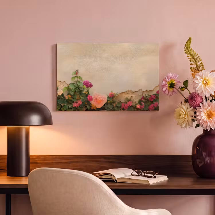 Canvas schilderij - Rozen - Muur - Vintage — 4