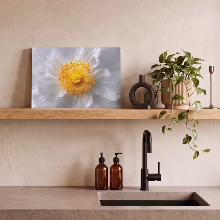 Canvas schilderij - Wit - Bloem - Elegant — 3