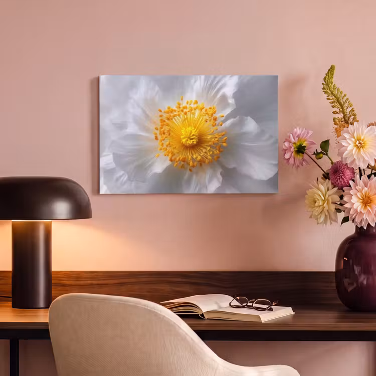 Canvas schilderij - Wit - Bloem - Elegant — 4