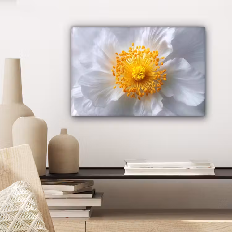 Canvas schilderij - Wit - Bloem - Elegant — 5