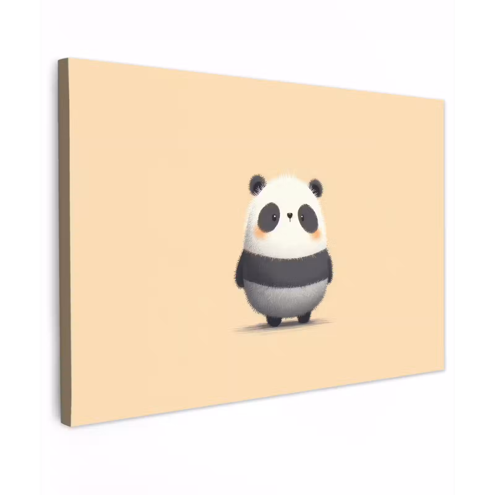 Canvas schilderij - Panda - Beige - Minimalistisch — 1