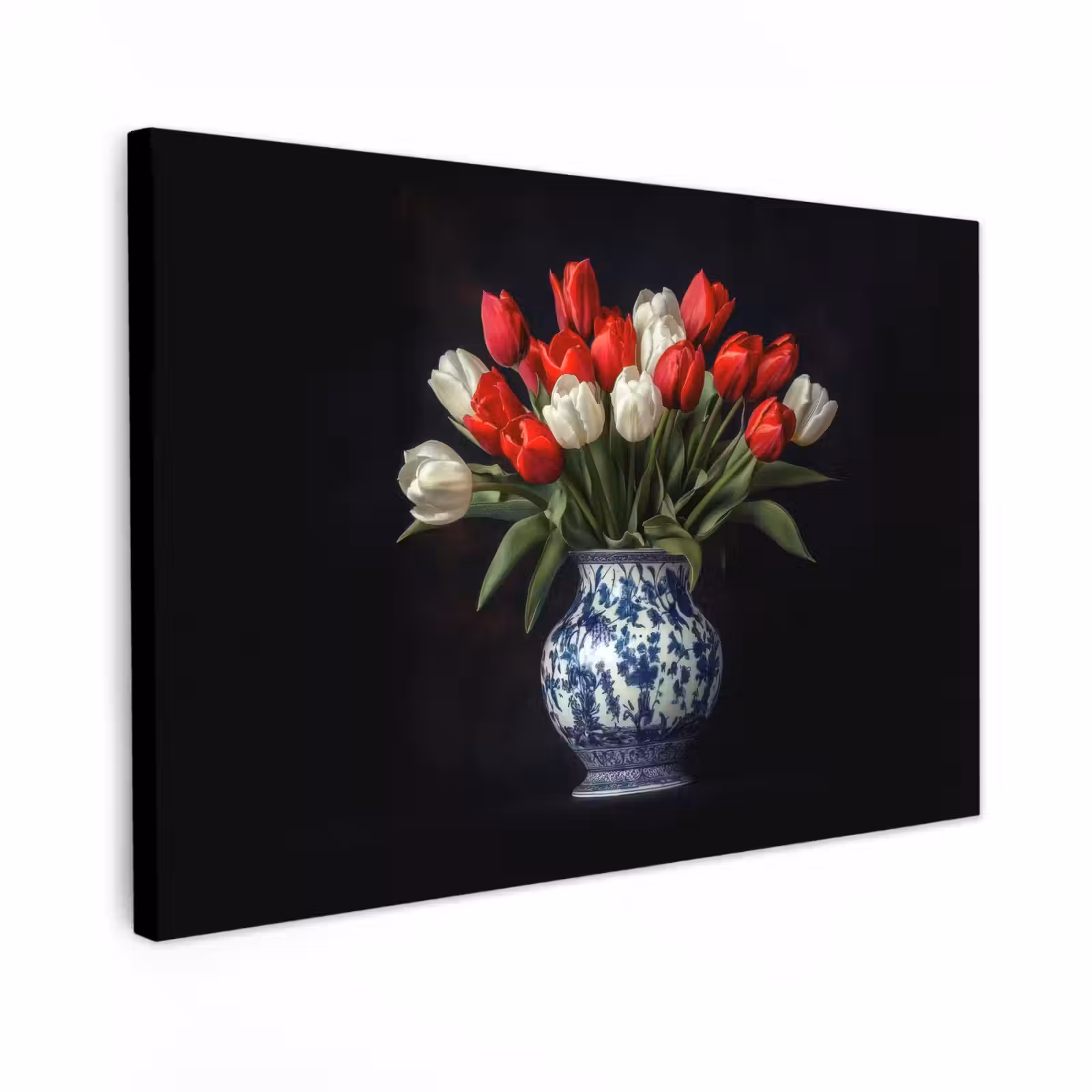 Canvas schilderij - Rode - Bloemen - Tulpen - Vaas — 1