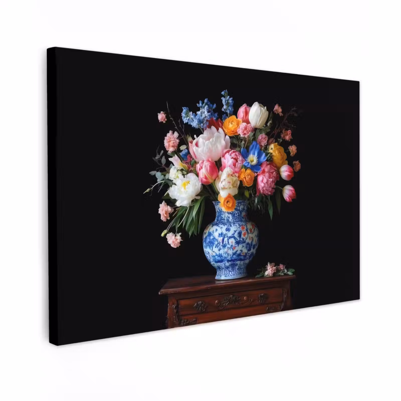Canvas schilderij - Rozen - Bloemen - Vaas - Boeket — 1