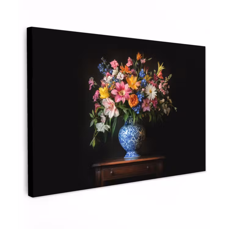 Canvas schilderij - Kleur - Vaas - Bloemen - Boeket — 1