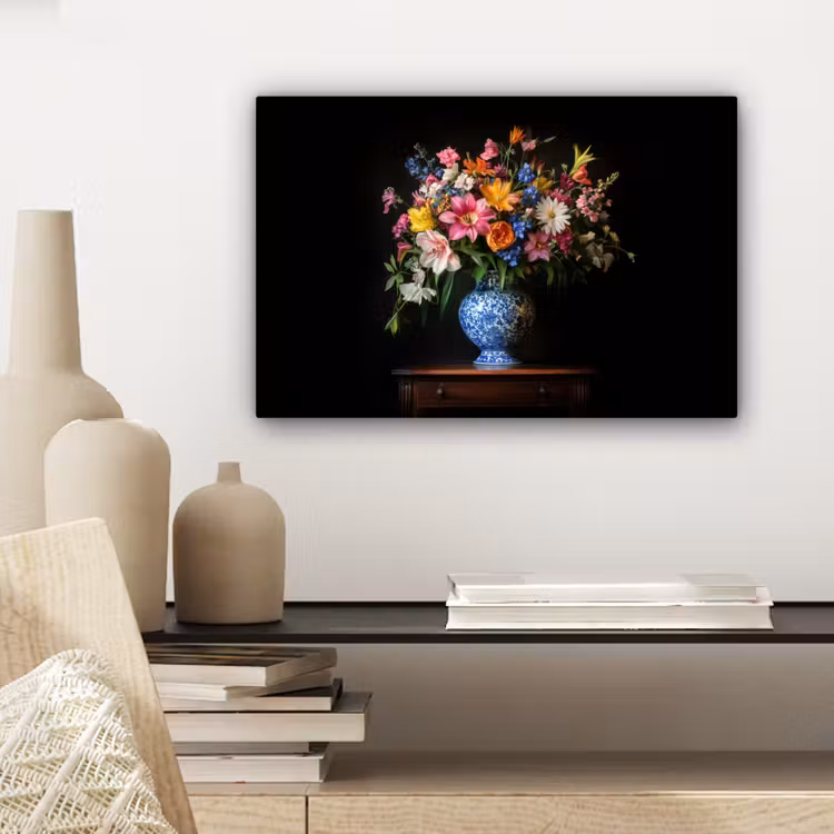 Canvas schilderij - Kleur - Vaas - Bloemen - Boeket — 5