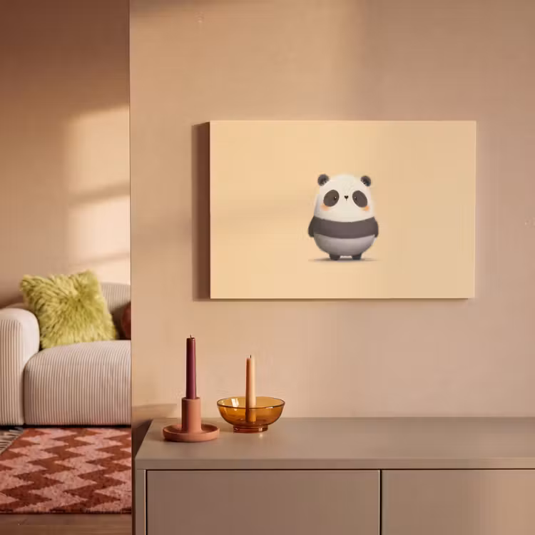 Canvas schilderij - Panda - Beige - Minimalistisch — 2