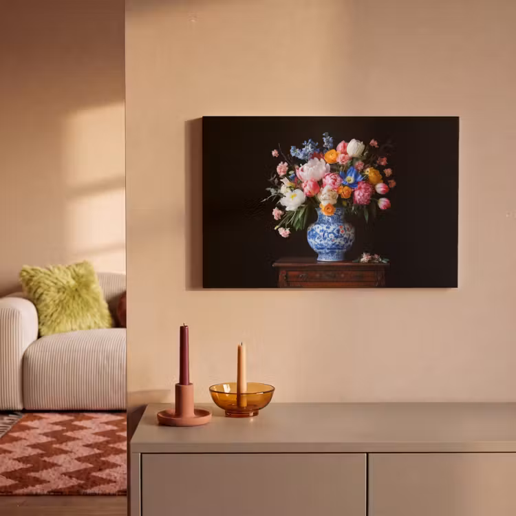 Canvas schilderij - Rozen - Bloemen - Vaas - Boeket — 2
