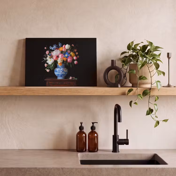 Canvas schilderij - Rozen - Bloemen - Vaas - Boeket — 3