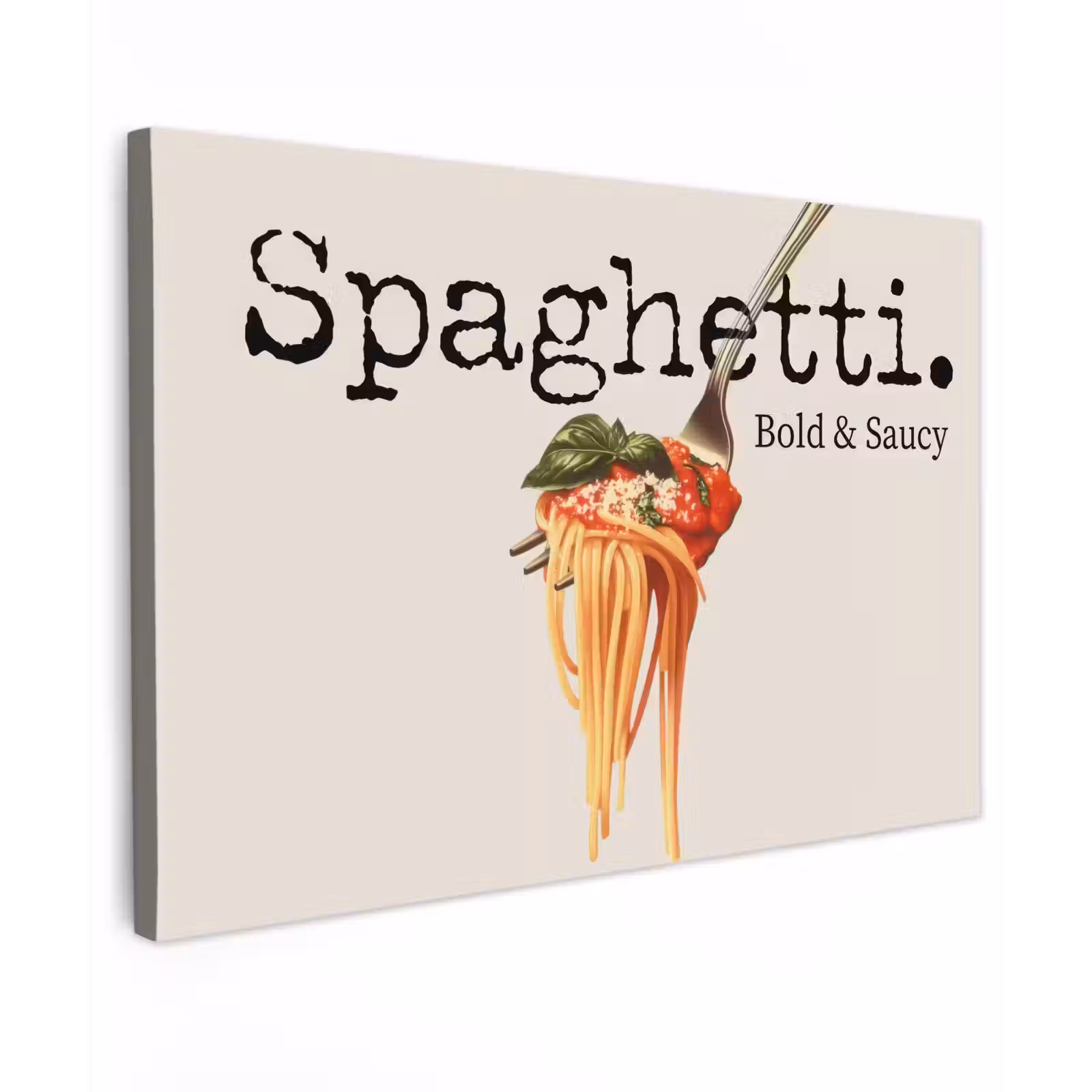 Canvas schilderij - Spaghetti - tomatensaus - Parmezaanse kaas — 1