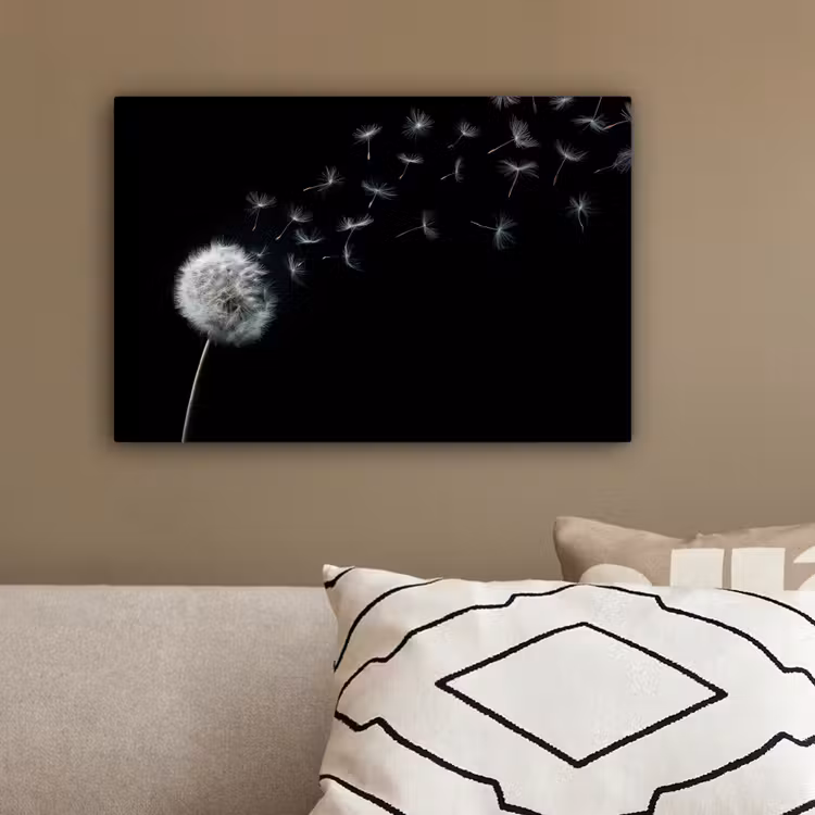 Canvas schilderij - Paardenbloem - Zwart - Natuur — 3