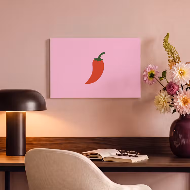 Canvas schilderij - Peper - Rood - Illustratie — 4