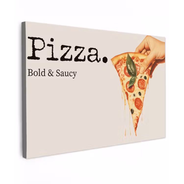 Canvas schilderij - Pizza - Kaas - Pepperoni — 1
