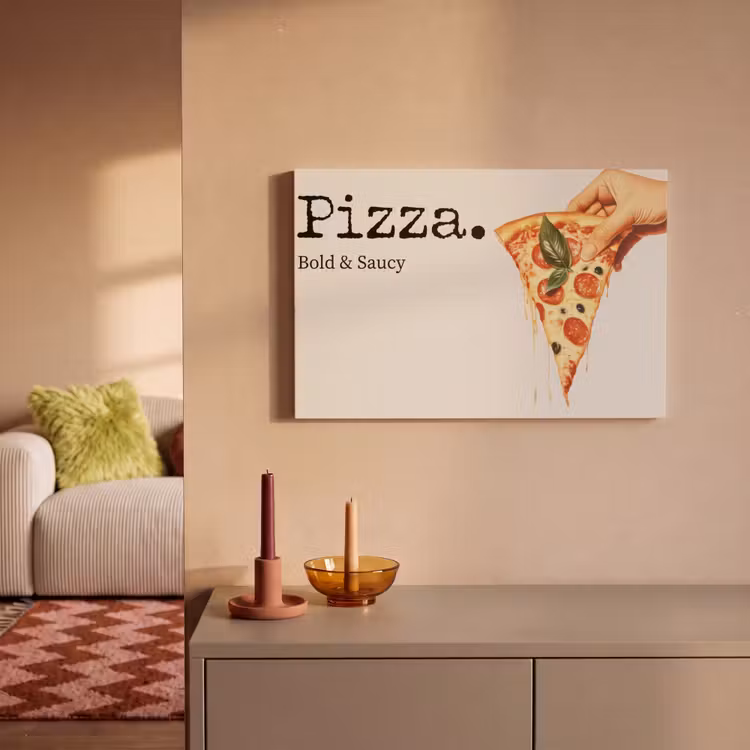 Canvas schilderij - Pizza - Kaas - Pepperoni — 2