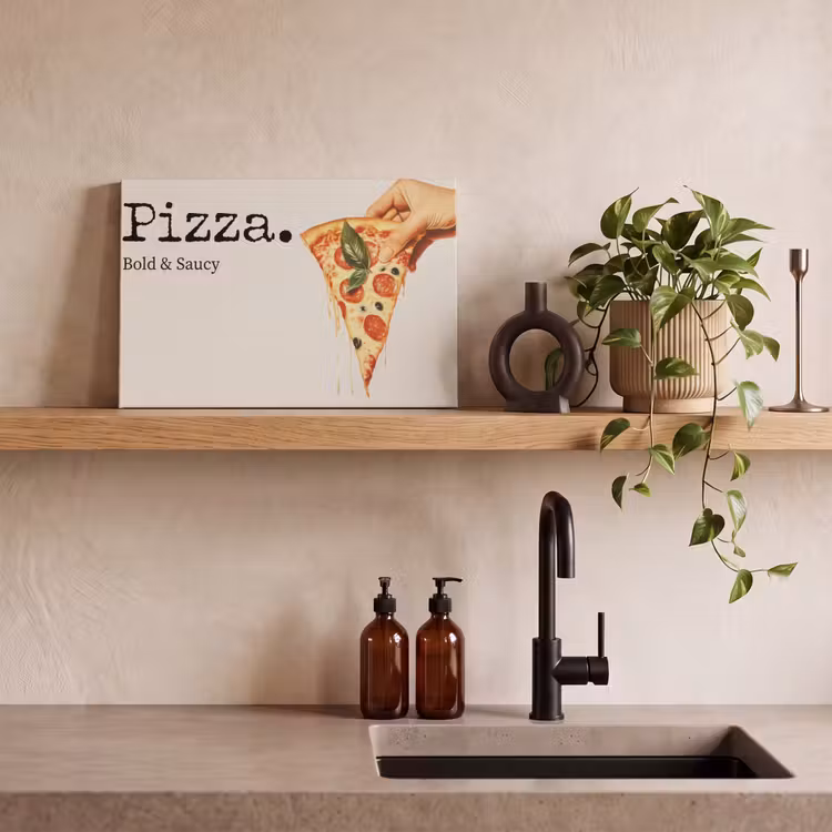 Canvas schilderij - Pizza - Kaas - Pepperoni — 3
