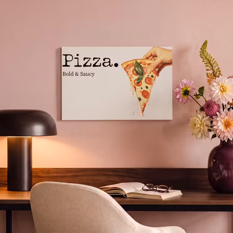 Canvas schilderij - Pizza - Kaas - Pepperoni — 4