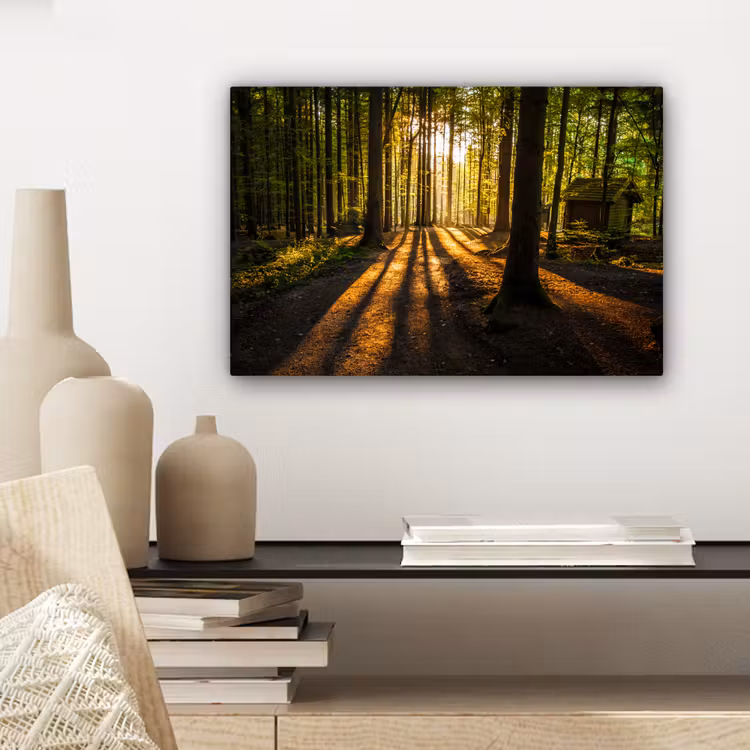 Canvas schilderij - Zon - Bomen - Bos - Landschap - Natuur — 5