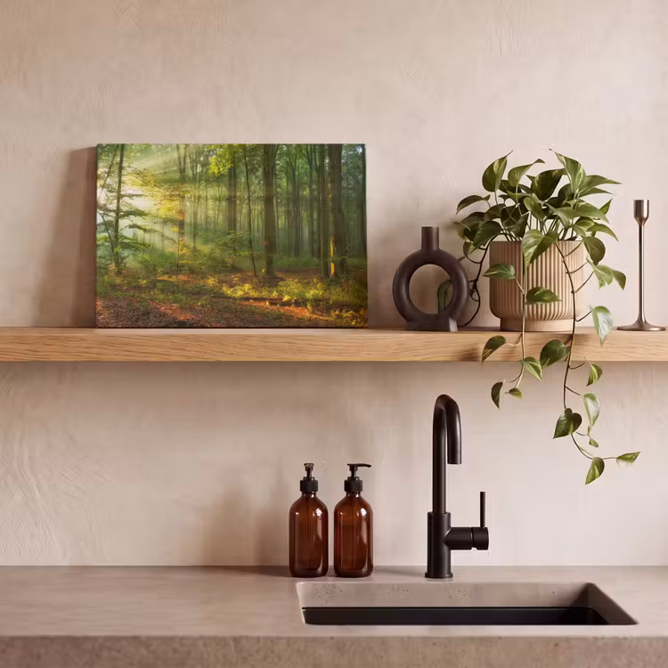 Canvas schilderij - Zon - Bos - Bomen - Natuur - Herfst — 3