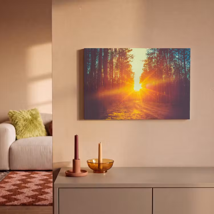Canvas schilderij - Zonsondergang - Bomen - Bos - Natuur — 2