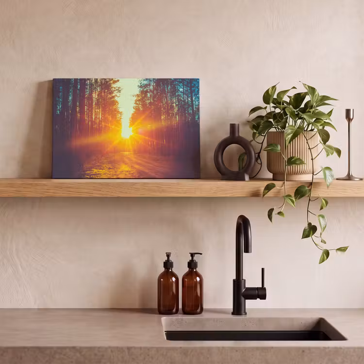 Canvas schilderij - Zonsondergang - Bomen - Bos - Natuur — 3