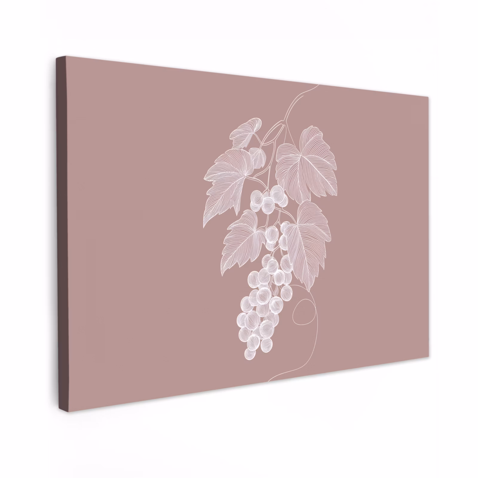 Canvas schilderij - Tros - Druiven - Illustratie - Bladeren — 1