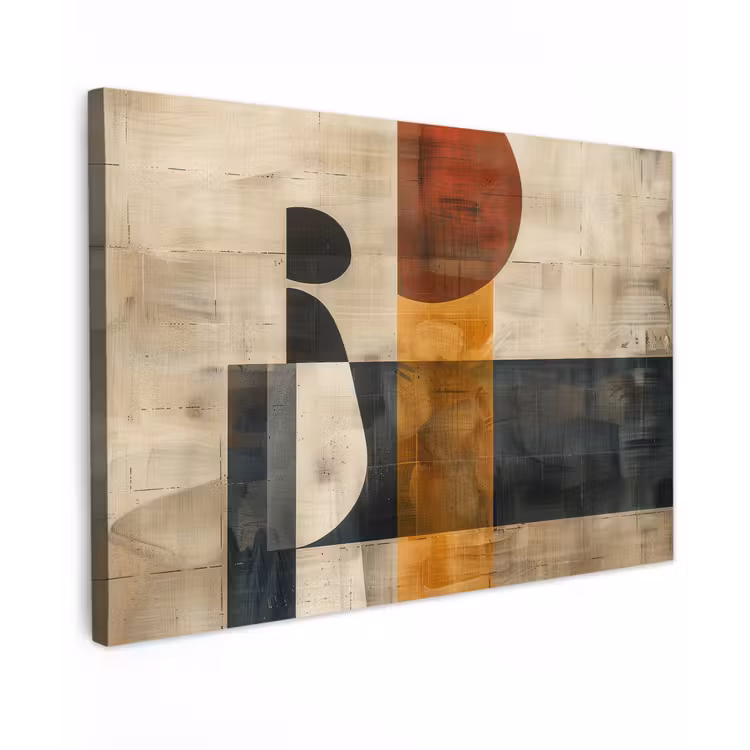Canvas schilderij - Modern - Kunst - Beige - Industrieel — 1