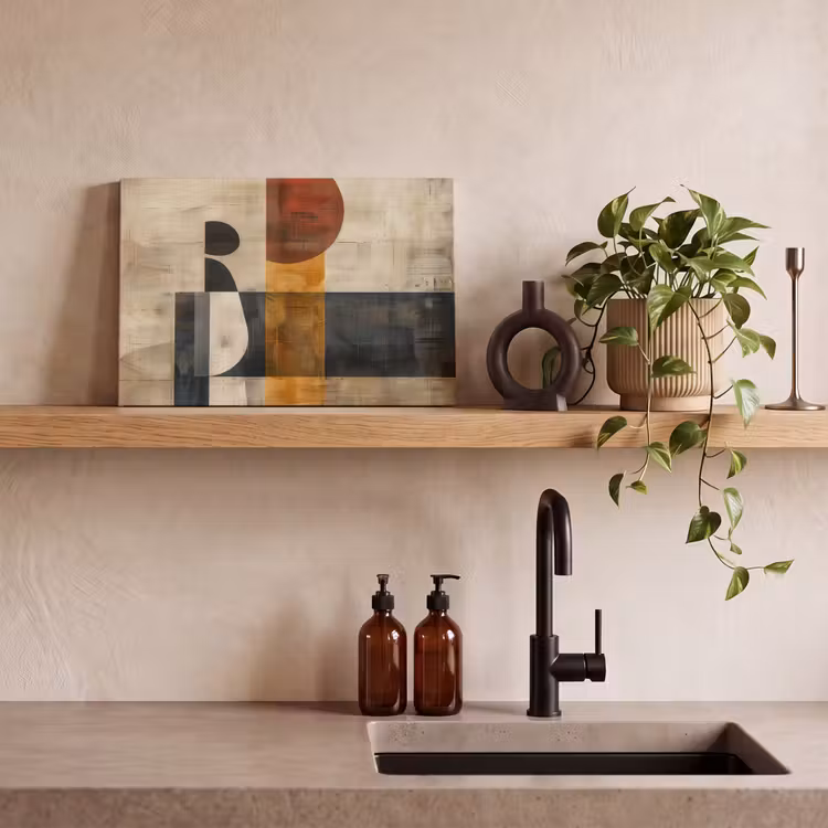 Canvas schilderij - Modern - Kunst - Beige - Industrieel — 3