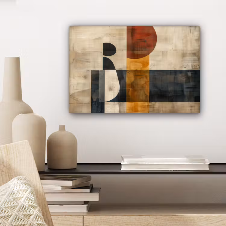 Canvas schilderij - Modern - Kunst - Beige - Industrieel — 5