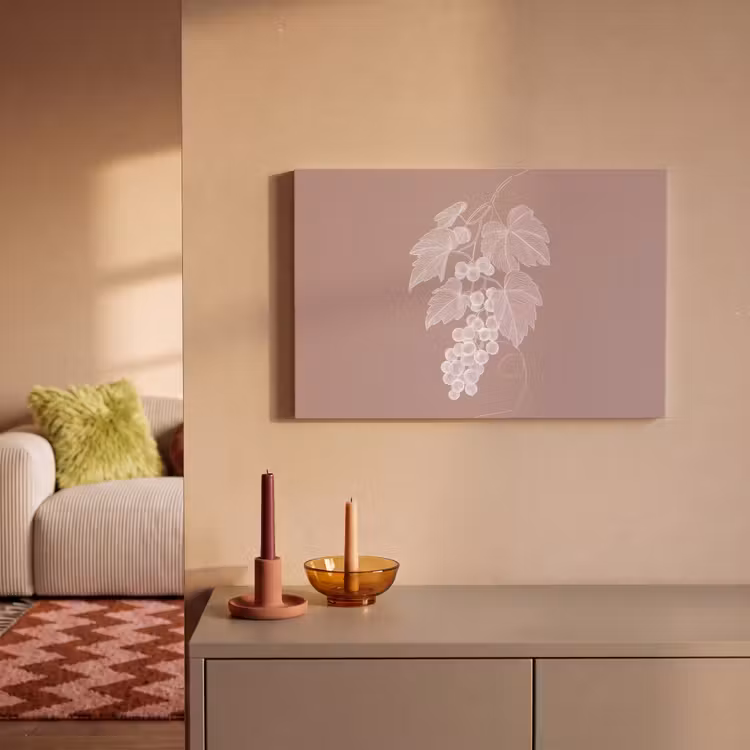 Canvas schilderij - Tros - Druiven - Illustratie - Bladeren — 2