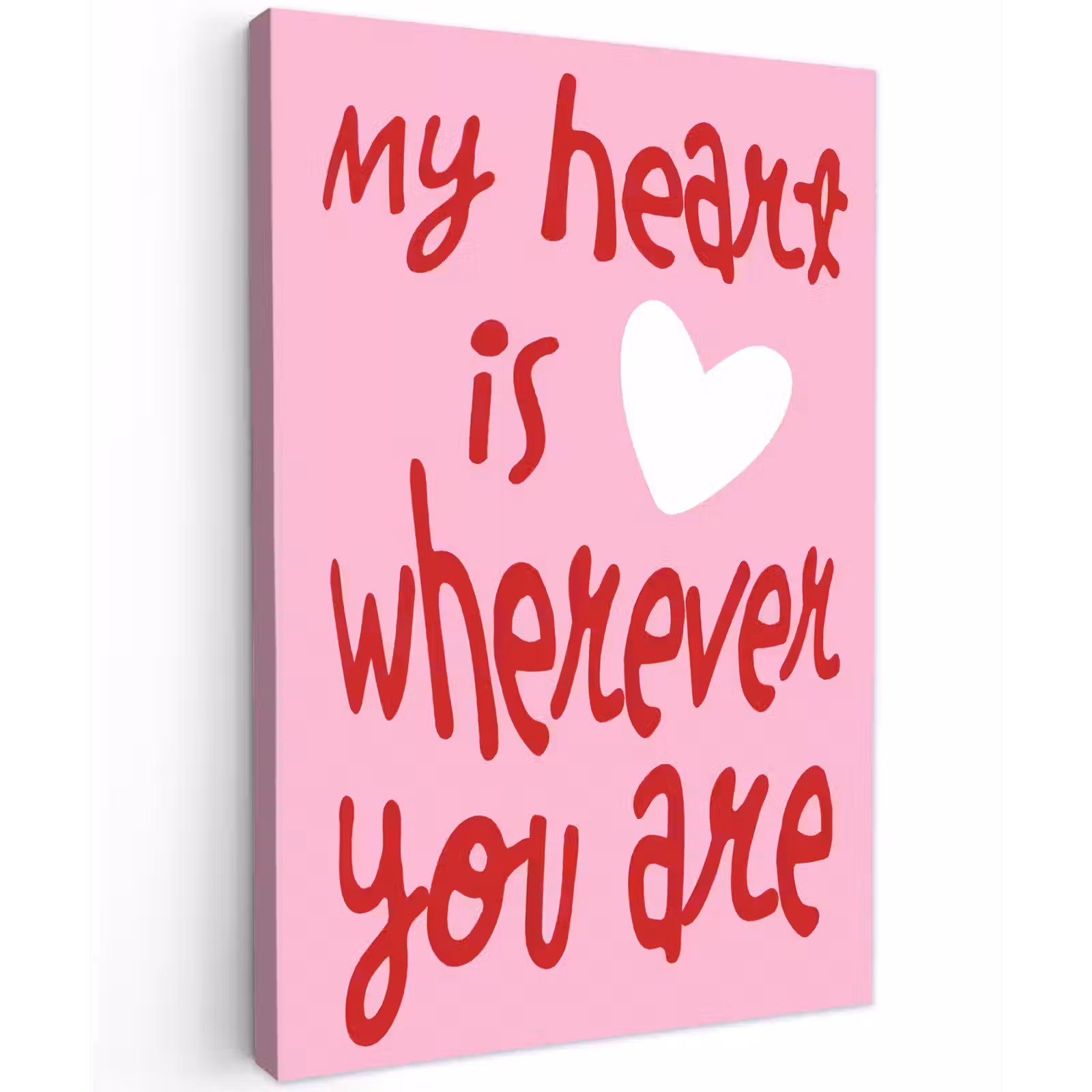 Canvas schilderij - Valentijn - Hart - Liefde - Roze — 1
