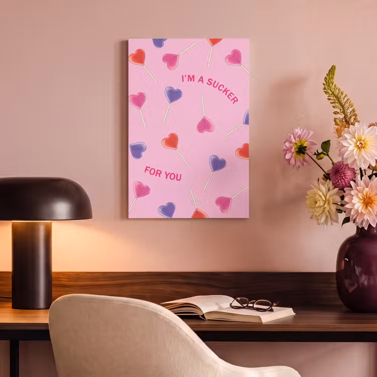 Canvas schilderij - Lolly - Valentijn - Illustratie - Snoep — 4